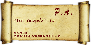 Plel Aszpázia névjegykártya